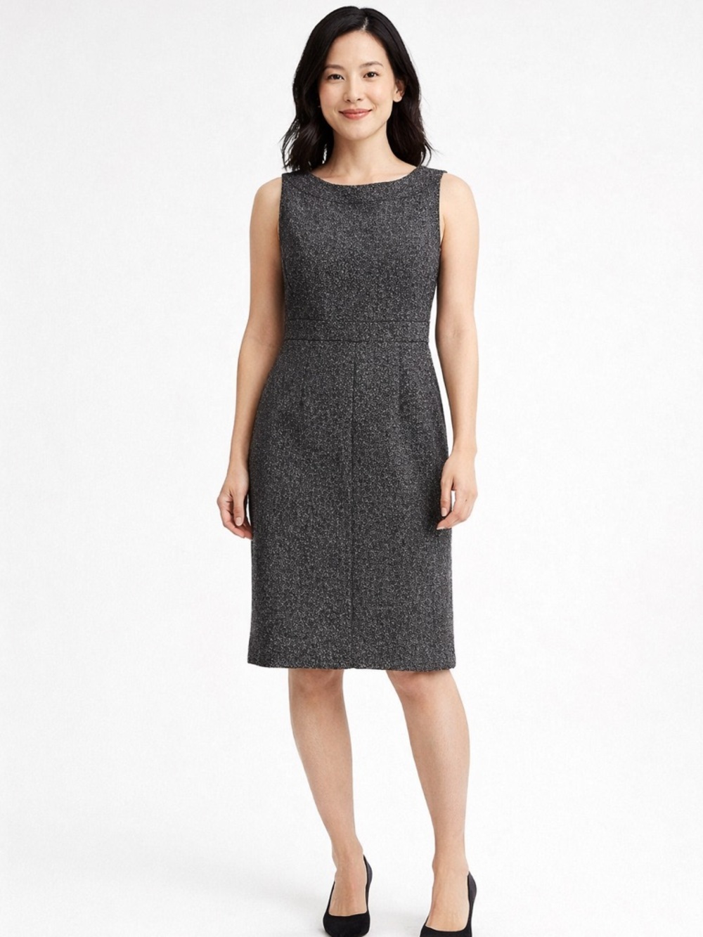 Ann Taylor Petite Tweed Sheath Dress 6P Academia Work Career